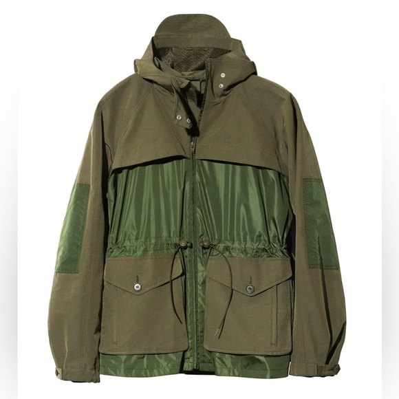 H&M STUDIO Two-Tone Hooded Anorak Parka Jacket - Picture 2 of 9